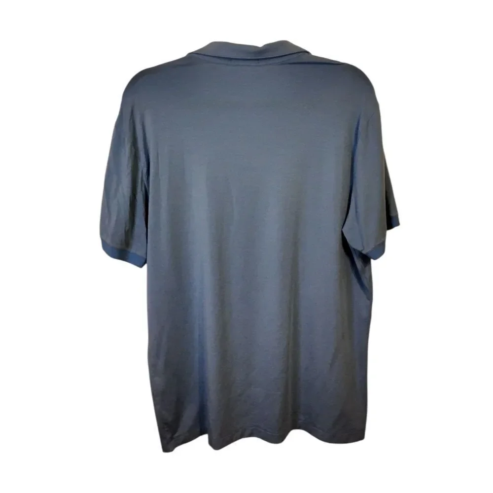 Theory Men's Light Blue Polo Shirt Size L